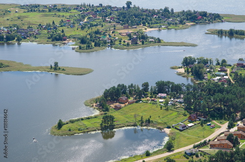 The view from the height of the Seliger lake and the Islands, Tver region, Russia