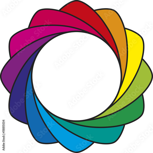 Stilisierter Armreif in Regenbogenfarben
