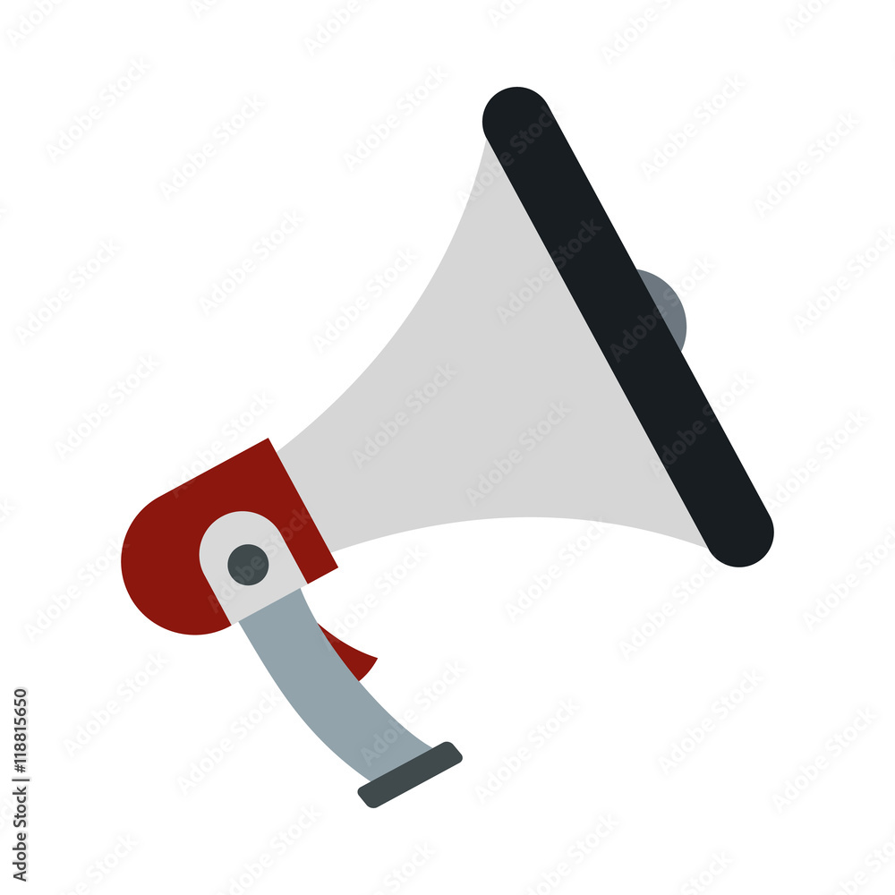 Loudspeaker icon in flat style on a white background Loudspeaker icon in flat style on a white background