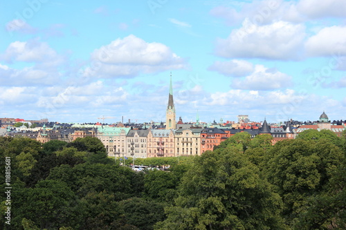 Blick   ber die Altstadt von Stockholm  Schweden 