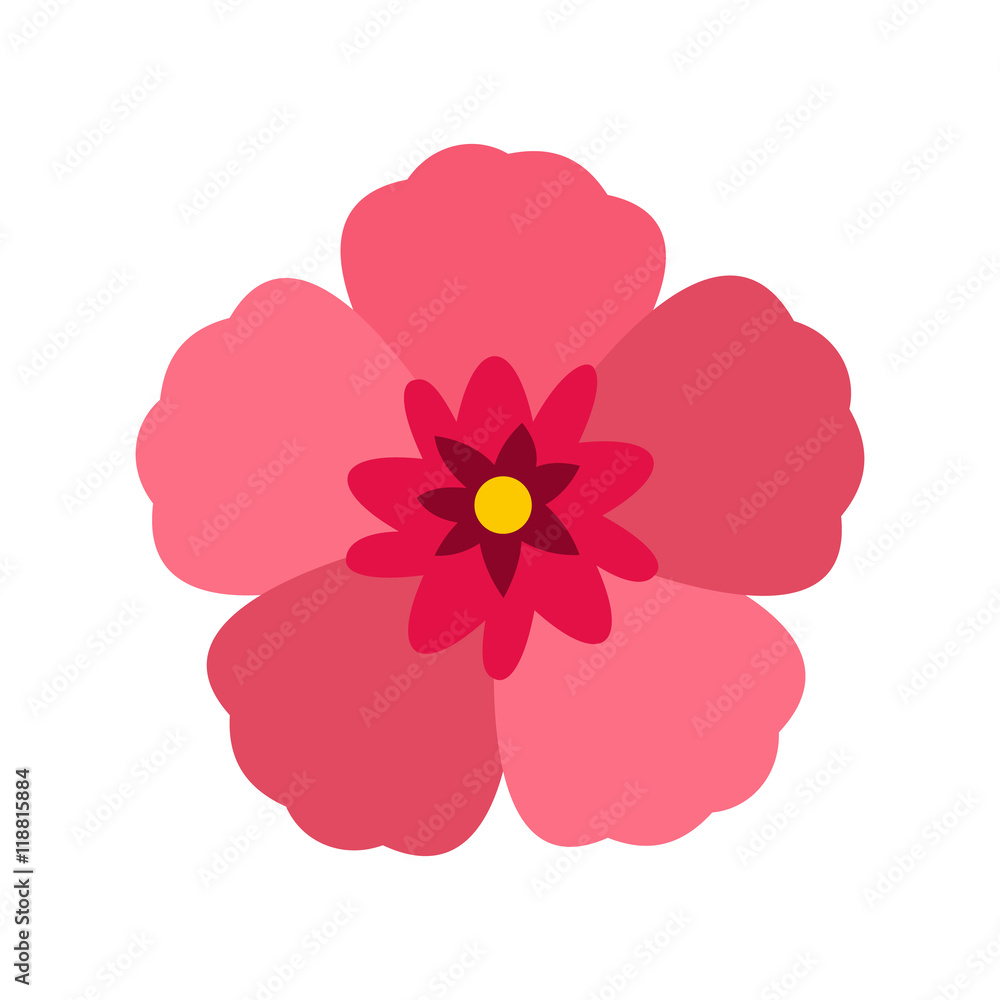 Rose of Sharon icon in flat style on a white background