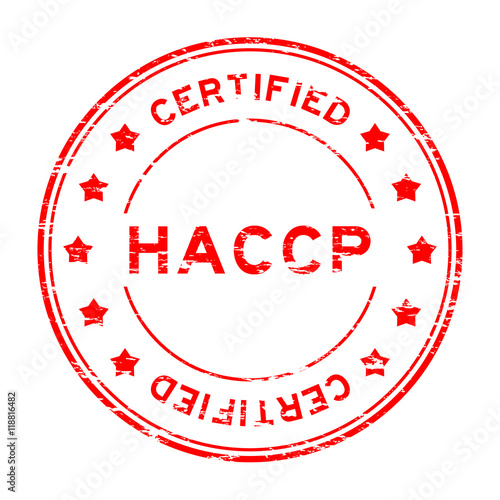 Grunge red HACCP (Hazard Analysis Critical Control Points) certi