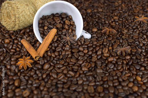 Coffee beans background © roxana_stefania