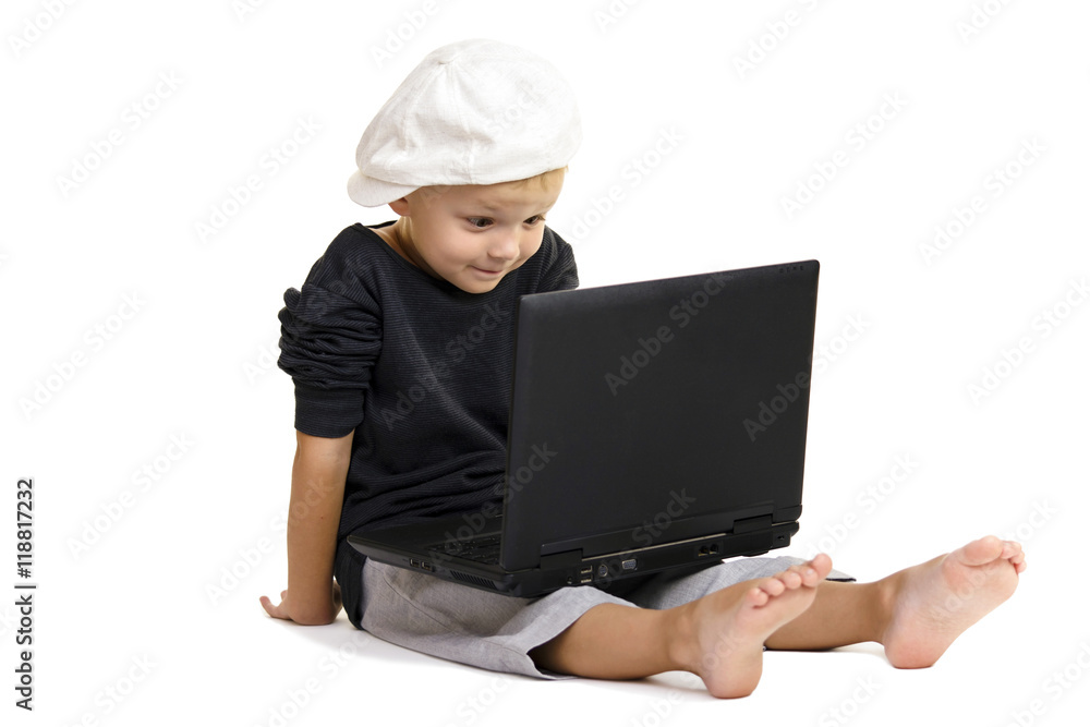 boy playing on the computer boy playing on the computer