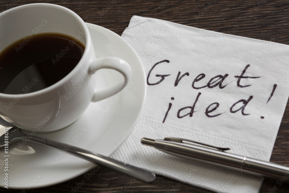 Message written on napkin Message written on napkin