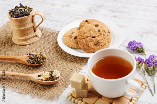 Herbal tea and cookies