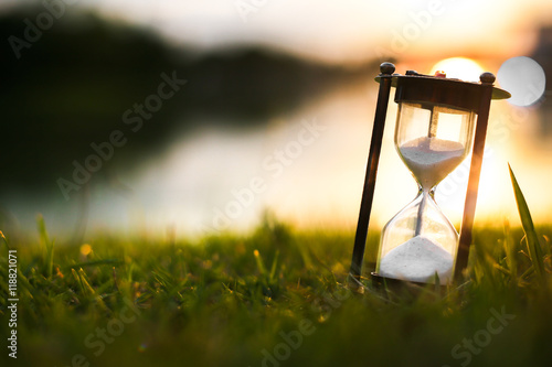 Hourglass in the dawn time