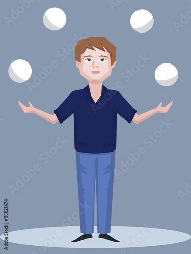 juggling man vector cartoon