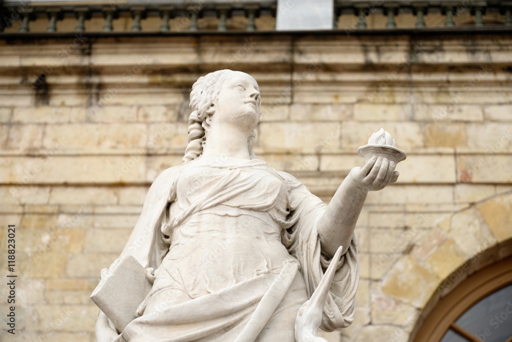 Fototapeta premium Statue Vigilance near Big Gatchina Palace.