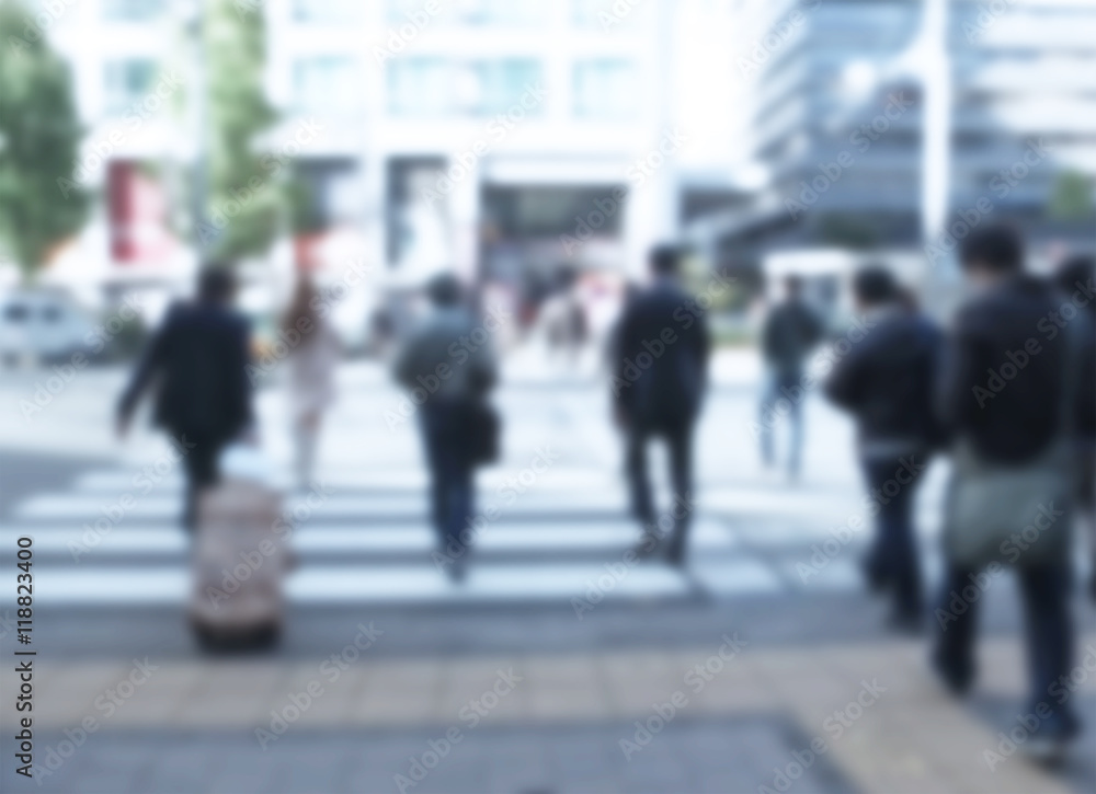 Blurred image of Business people walking on street, Abstract blu Blurred image of Business people walking on street, Abstract blu