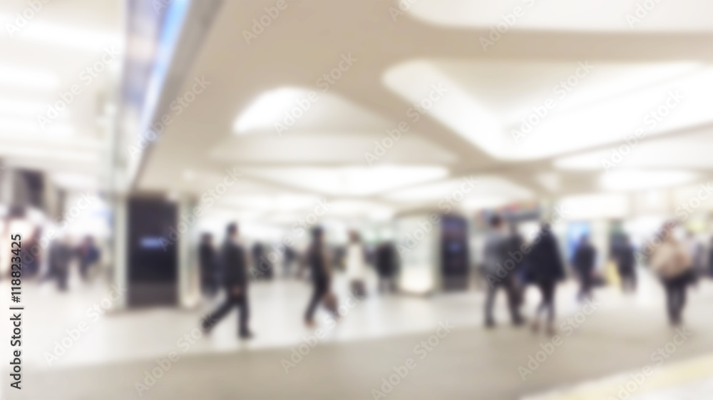 Blurred image of business people walking, Blur abstract backgrou