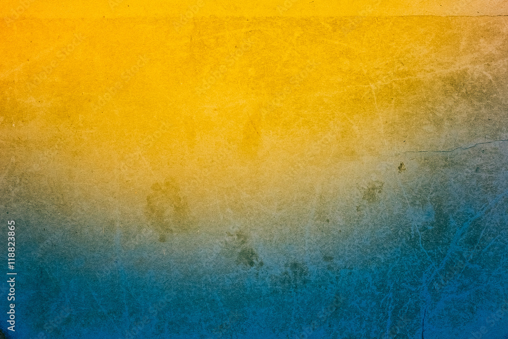 Abstract Old Blue And Yellow Color Paper Vintage Background Texture