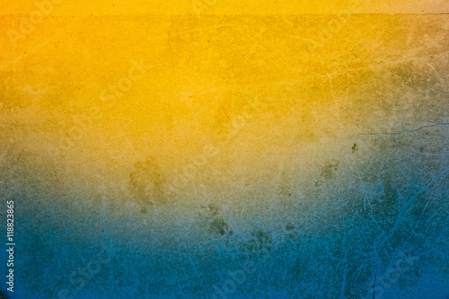 Abstract Old Blue And Yellow Color Paper Vintage Background Texture