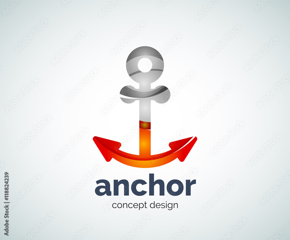 Vector ship anchor logo template Vector ship anchor logo template
