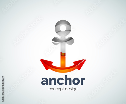 Vector ship anchor logo template photo