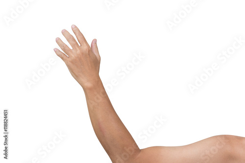 Man hand isolated on white background, clipping path