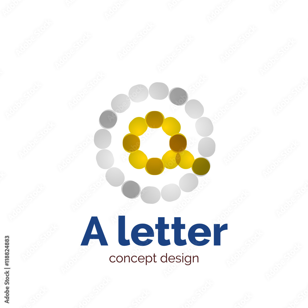 Vector modern minimalistic dotted letter concept logo Vector modern minimalistic dotted letter concept logo