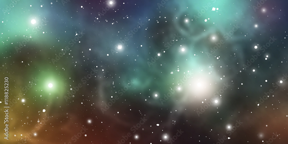 Astrology Mystic Background. Outer Space. Vector Digital Colorful Illustration of Universe. Vector Galaxy Background.