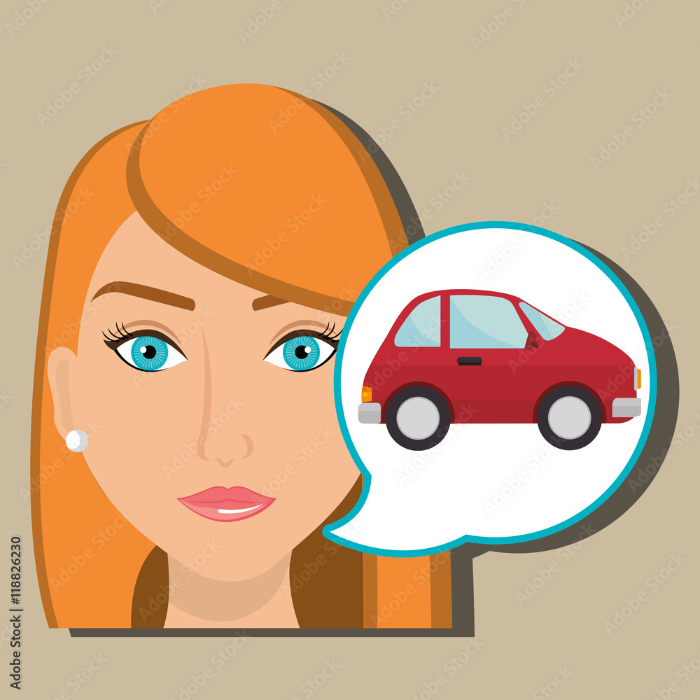 woman car vehicle transport vector illustration design woman car vehicle transport vector illustration design