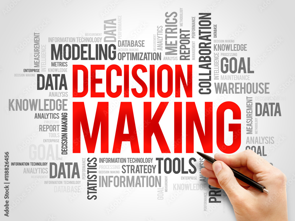 Decision Making word cloud collage, business concept background Decision Making word cloud collage, business concept background