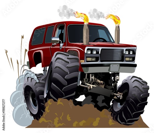 Cartoon Monster Truck. Available EPS-10 vector format with transparency effects for one-click repaint