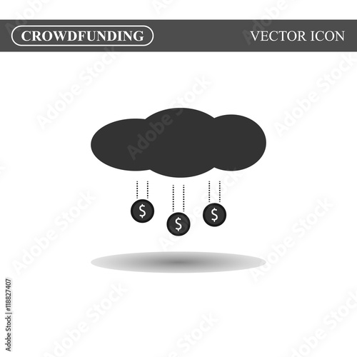 Crowdfunding icon on white background