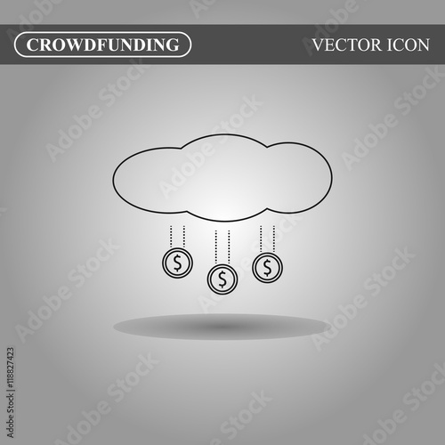 Crowdfunding icon on gradient background
