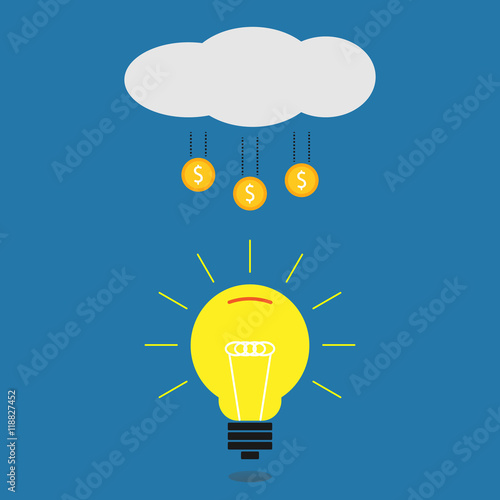 Crowdfunding illustration on blue background