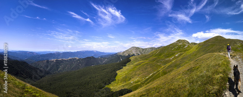 walking in the mountains