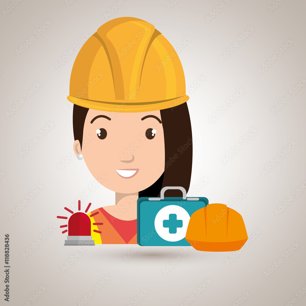 worker kit aid helmet icon vector illustration design worker kit aid helmet icon vector illustration design