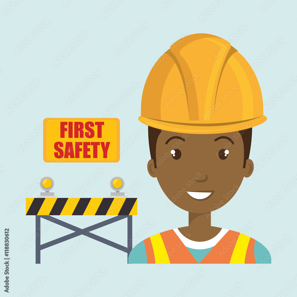 first safety worker icon vector illustration design first safety worker icon vector illustration design