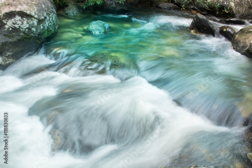 The Beautiful Nature Landscape of Stream and waterfall 