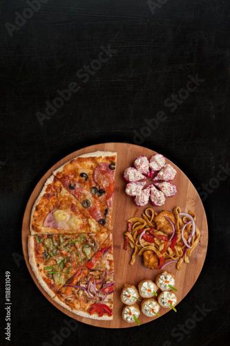 pizza and sushi