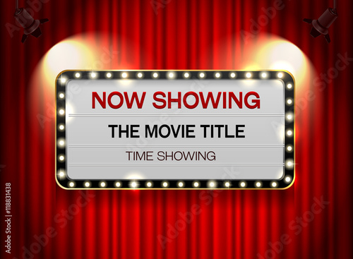 theater sign on curtain