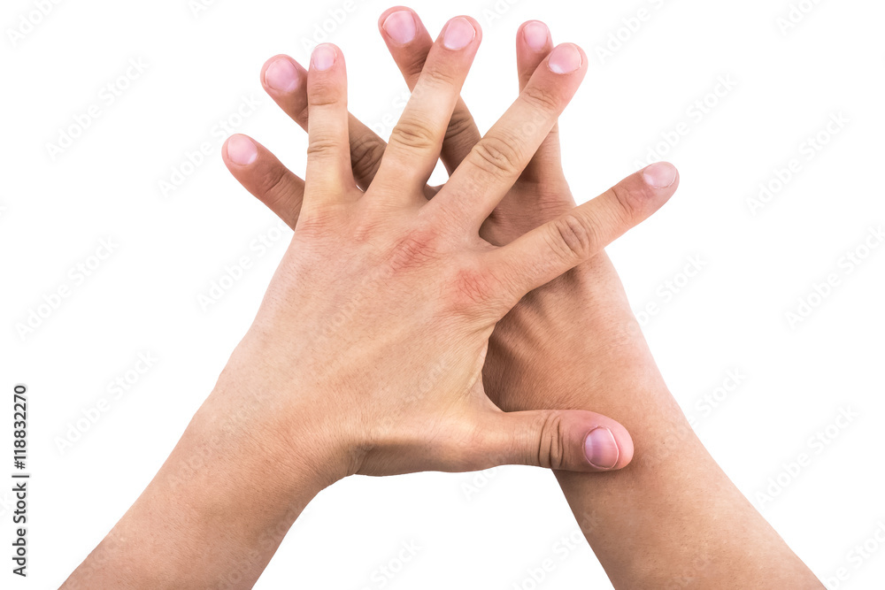 hands of a man showing five count one on, teamwork concept hands of a man showing five count one on, teamwork concept