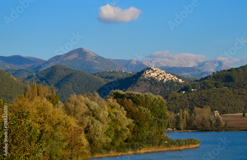 Piediluco lake with the namesake town (Umbria, Italy) - Landscape