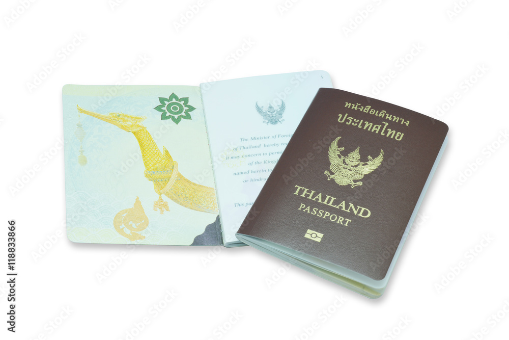 passport of thailand on white background passport of thailand on white background