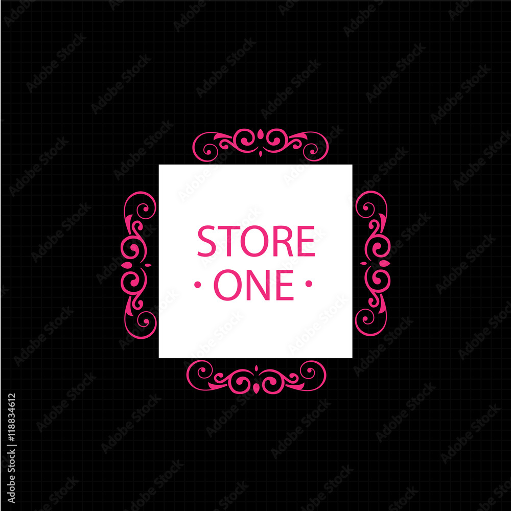 Fototapeta premium Luxury Logo template flourishes calligraphic ornament lines.
