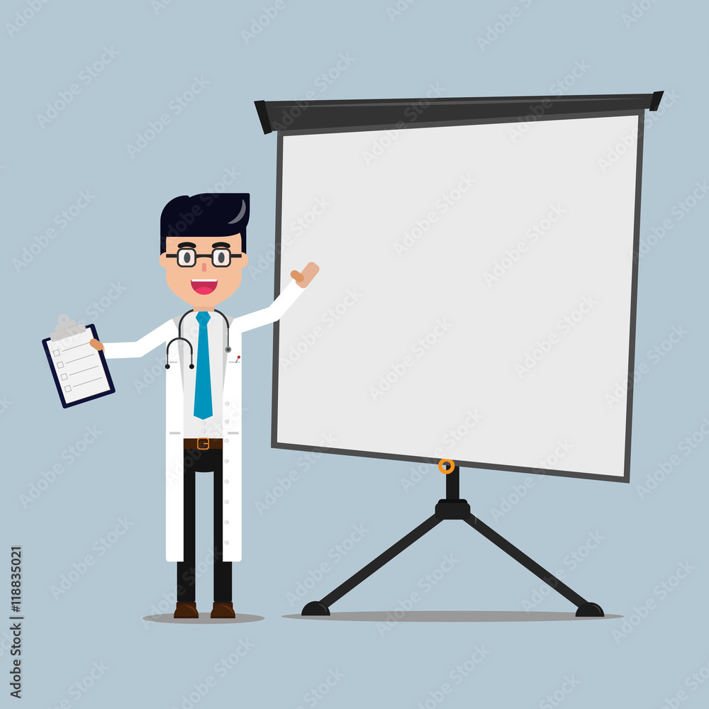 Vector of Doctor Making a Presentation.Teaching ,medical present Vector of Doctor Making a Presentation.Teaching ,medical present