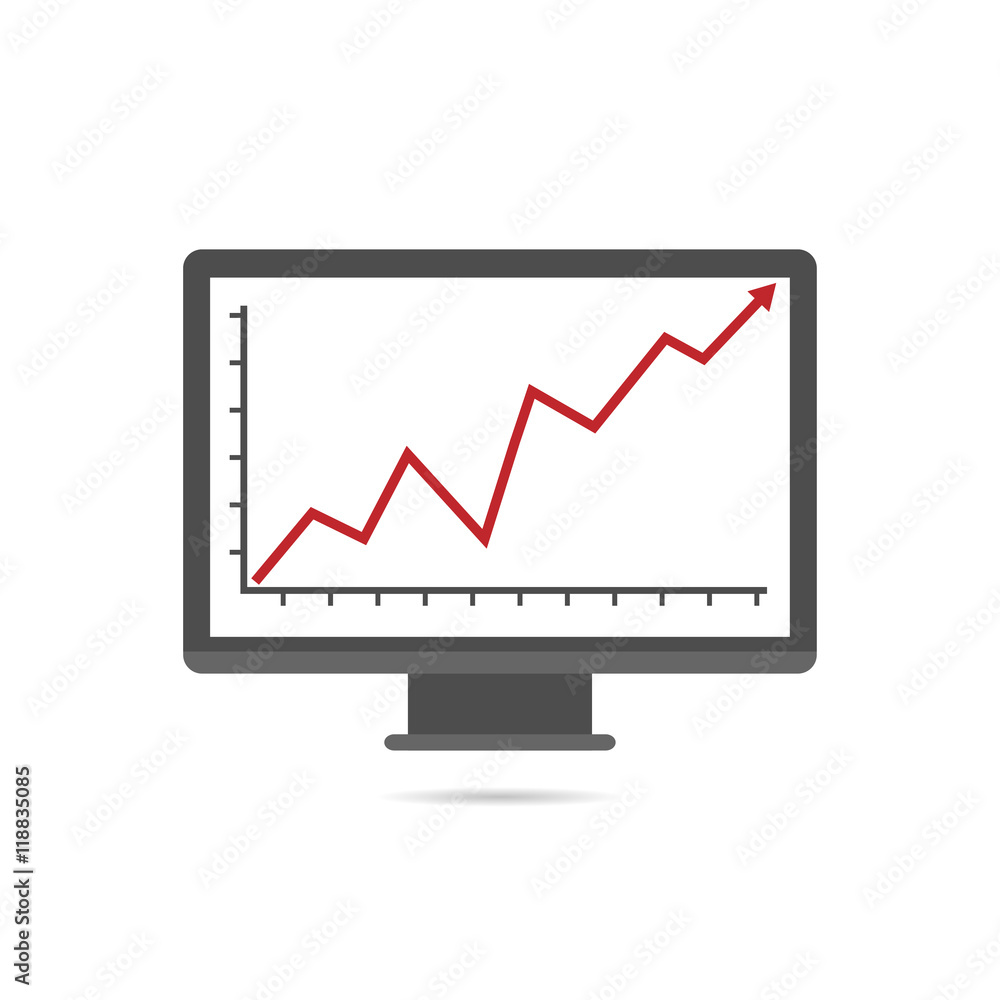 Laptop profit concept. Vector Illustration Laptop profit concept. Vector Illustration
