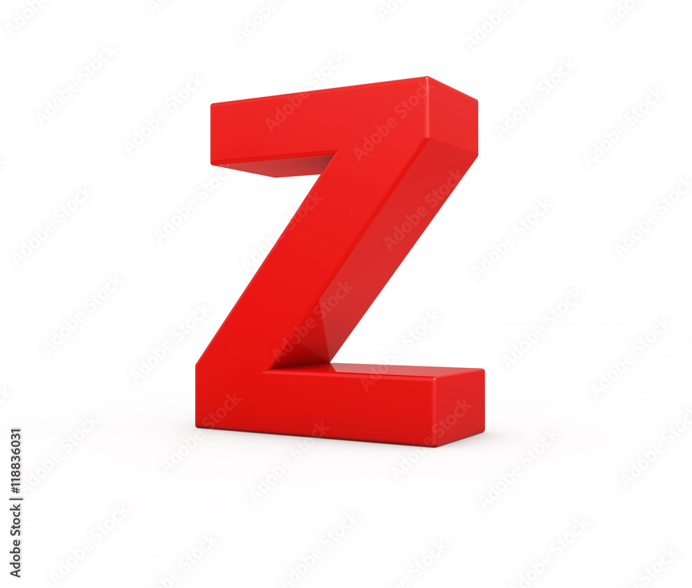 red letter Z, 3d illustration. red letter Z, 3d illustration.
