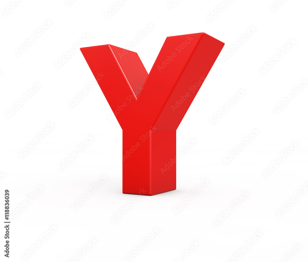 red letter Y, 3d illustration. red letter Y, 3d illustration.