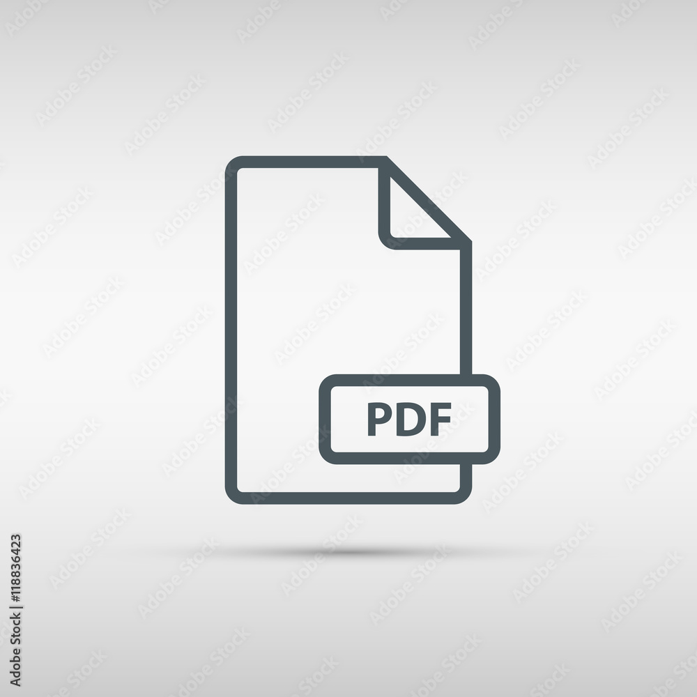 PDF file format line icon. Vector illustration. PDF file format line icon. Vector illustration.