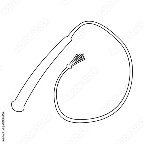 Whip icon line. Singe western icon from the wild west set.