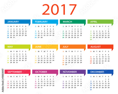 2017 calendar - Illustration