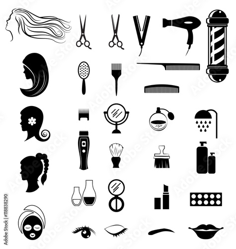 Set of salon shop items for beauty concept