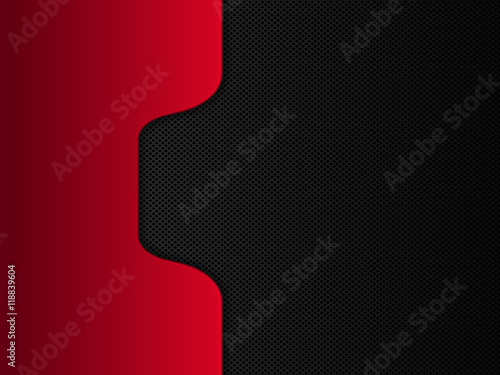 Black and red metal background. Vector design template