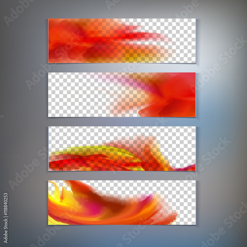Watercolor imitation banner set