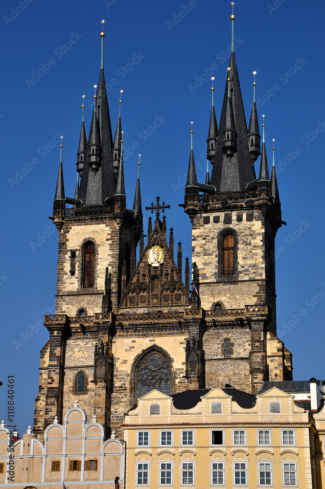 Church of Our Lady before Tyn on the square in Prague Czech Republic.