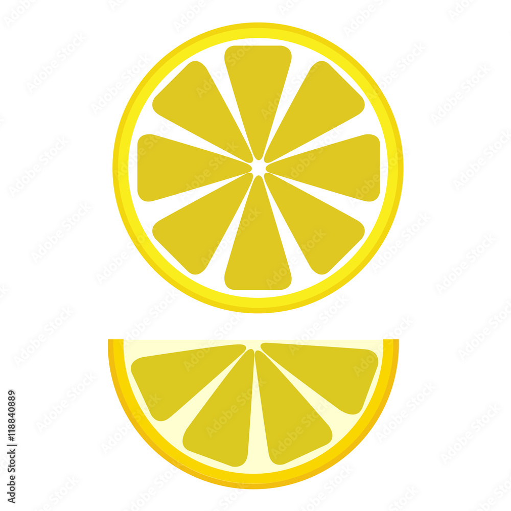 Collection of lemons, isolated on white background, vector illustration Collection of lemons, isolated on white background, vector illustration